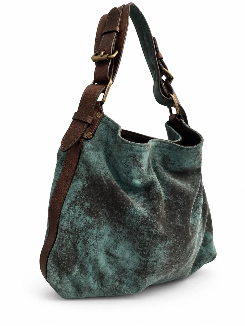 Juan Antonio Medium Soft Leather Turquoise Hobo Shoulder Bag